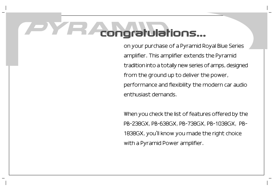 Pyramid Car Audio PB-738GX User Manual | Page 2 / 28