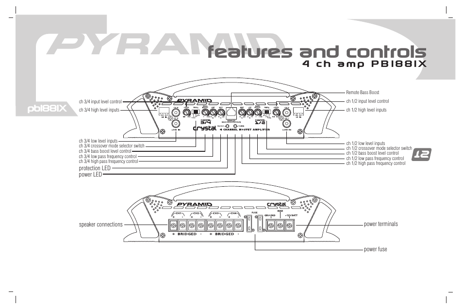 Features and controls, Pb1881x | Pyramid Car Audio PB781X User Manual | Page 13 / 28