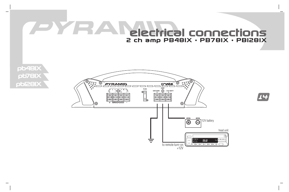 Electrical connections | Pyramid Car Audio PB781X User Manual | Page 15 / 28