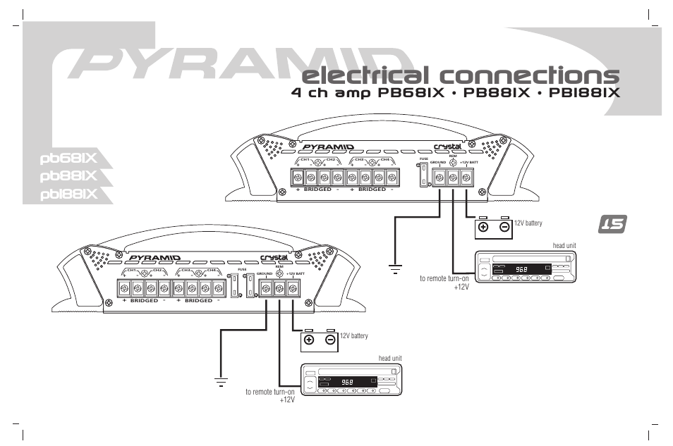 Electrical connections | Pyramid Car Audio PB781X User Manual | Page 16 / 28