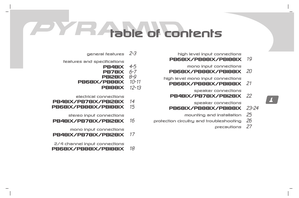 Pyramid Car Audio PB781X User Manual | Page 2 / 28