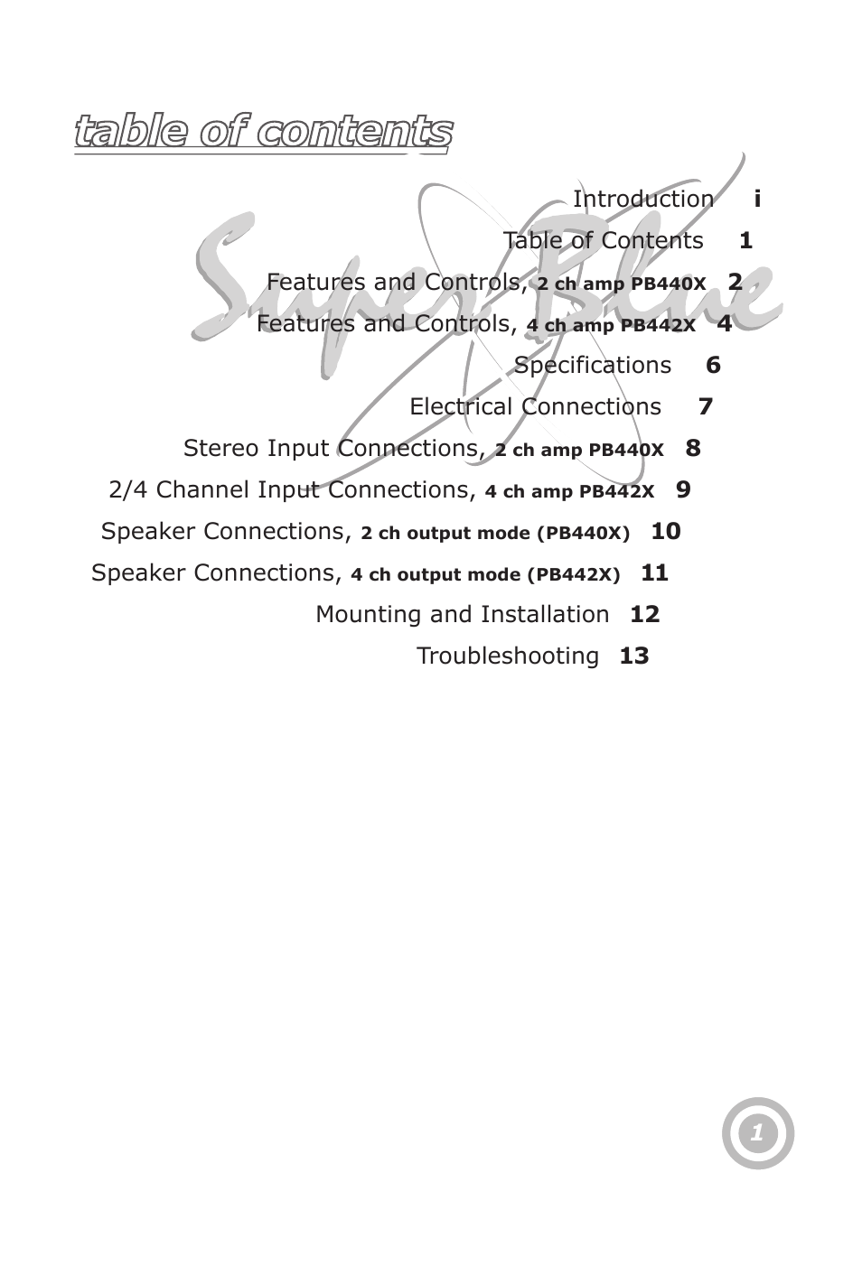 Table of contents introduction | Pyramid Car Audio PB440X User Manual | Page 3 / 16