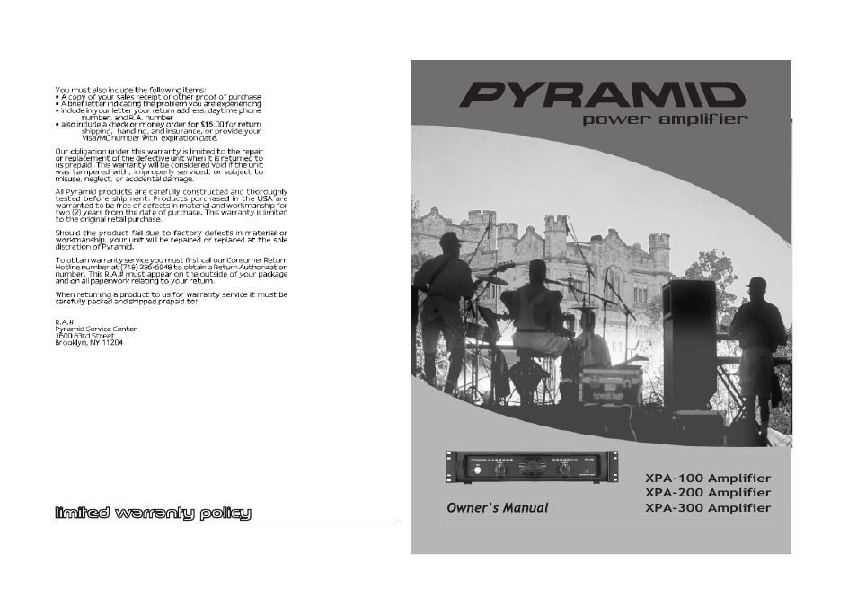 Pyramid Car Audio XPA-200 User Manual | 3 pages