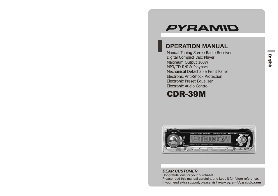 Pyramid Car Audio CDR-39M User Manual | 8 pages