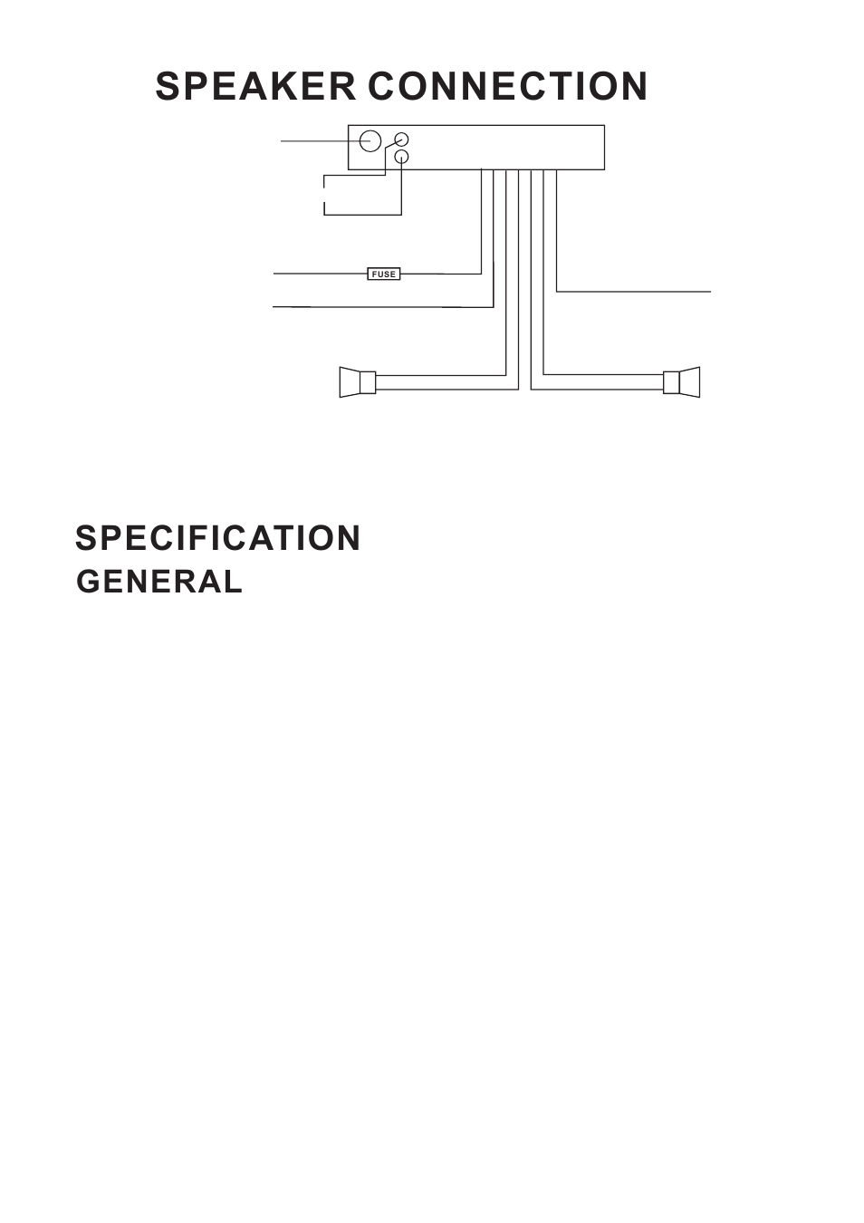 Speaker connection, Specification, General | Pyramid Car Audio CDR22KIT User Manual | Page 7 / 8