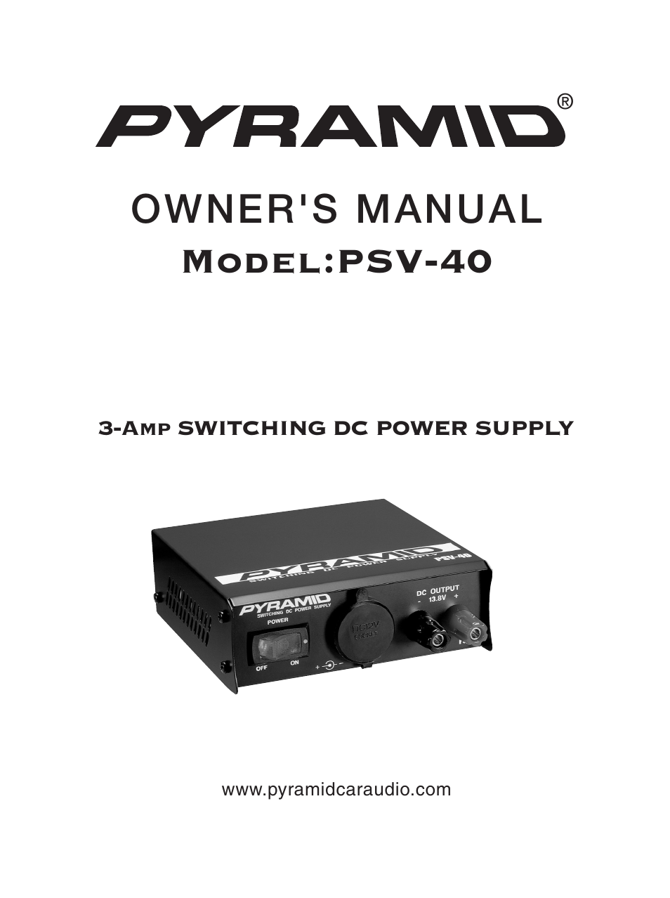 Pyramid Car Audio PSV-40 User Manual | 8 pages