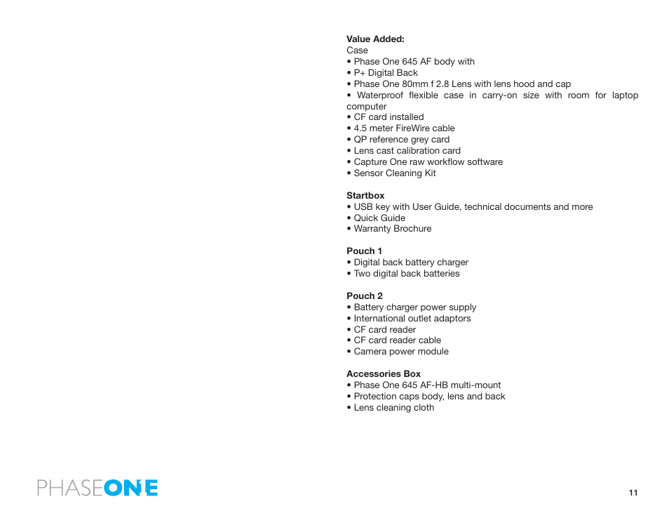 Phase One 645 AF User Manual | Page 11 / 106