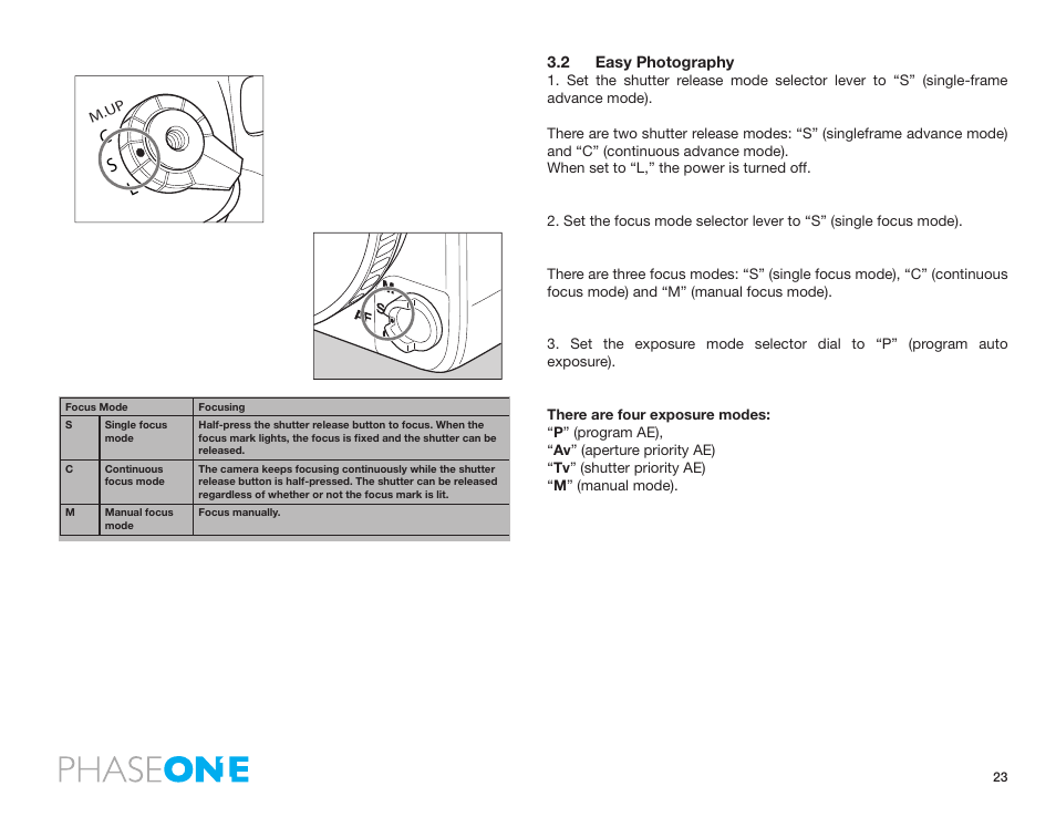 2 easy photography, Cs l | Phase One 645 AF User Manual | Page 23 / 106