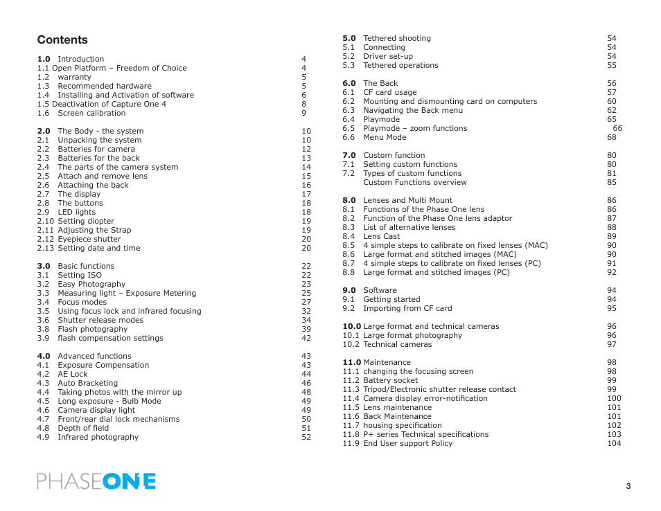Phase One 645 AF User Manual | Page 3 / 106