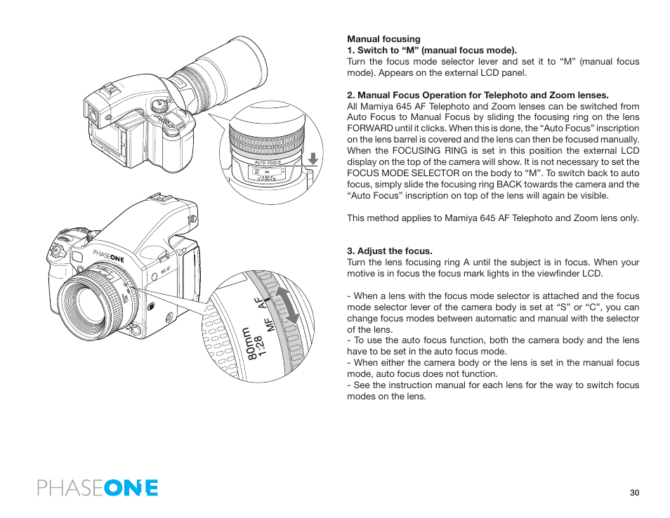 Phase One 645 AF User Manual | Page 30 / 106
