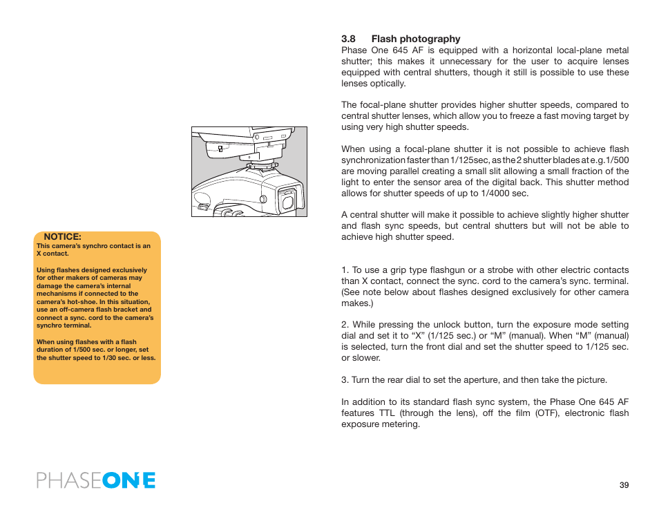 8 flash photography | Phase One 645 AF User Manual | Page 39 / 106