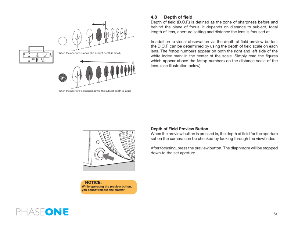 8 depth of field | Phase One 645 AF User Manual | Page 51 / 106