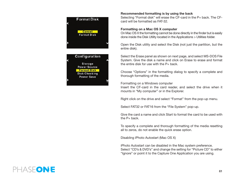 Phase One 645 AF User Manual | Page 61 / 106