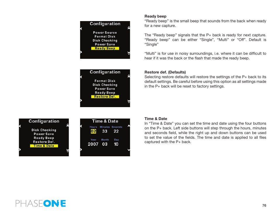 Phase One 645 AF User Manual | Page 76 / 106