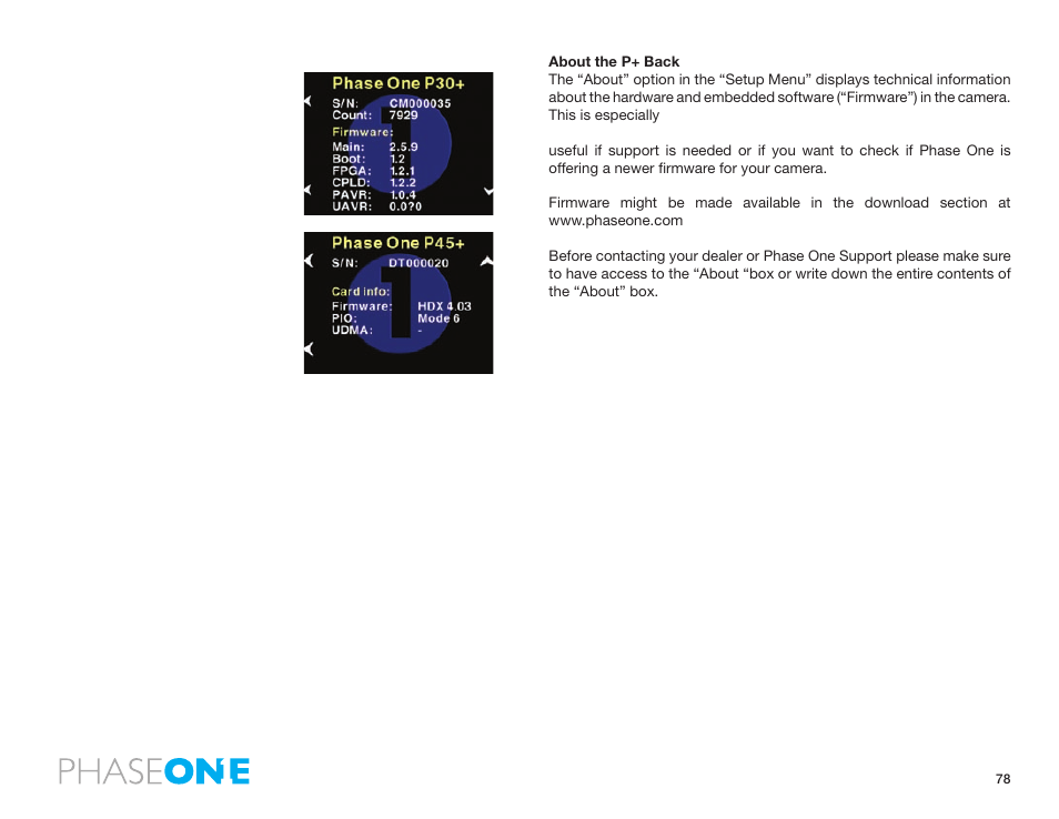 Phase One 645 AF User Manual | Page 78 / 106