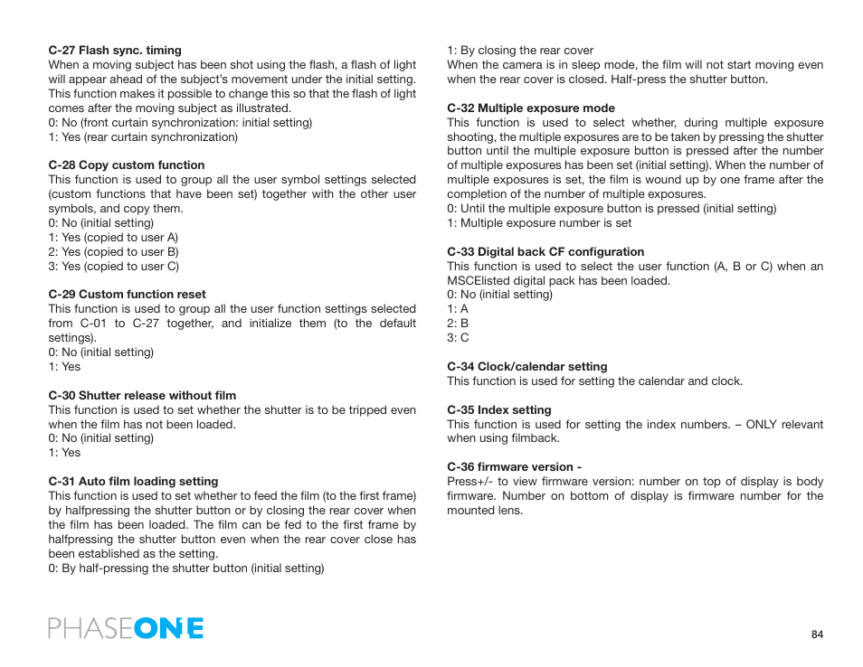 Phase One 645 AF User Manual | Page 84 / 106