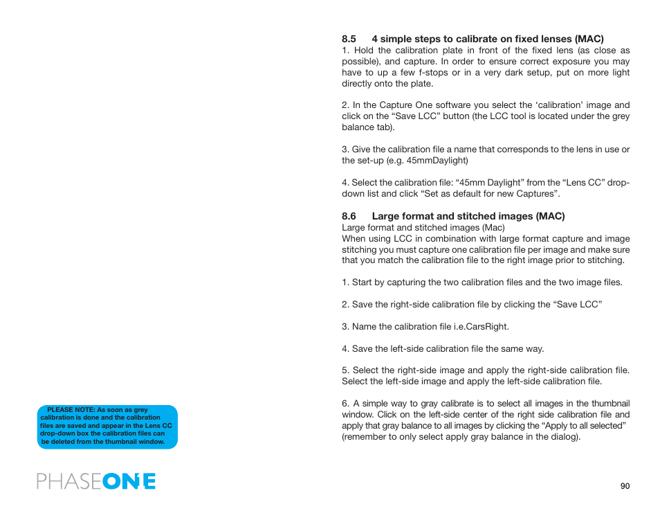 6 large format and stitched images (mac) | Phase One 645 AF User Manual | Page 90 / 106