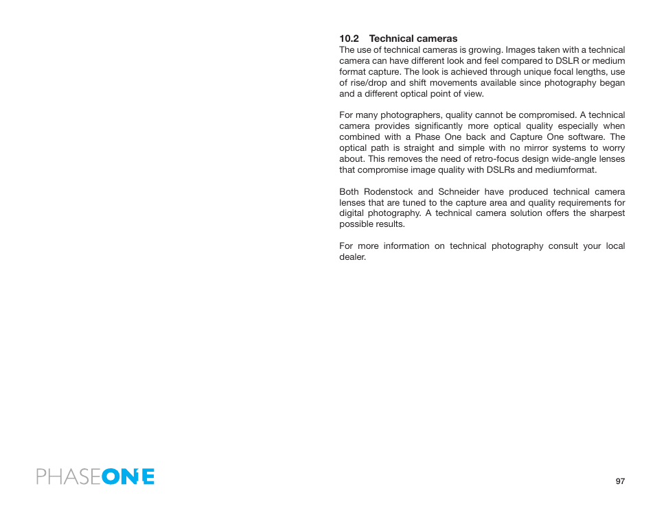 2 technical cameras | Phase One 645 AF User Manual | Page 97 / 106