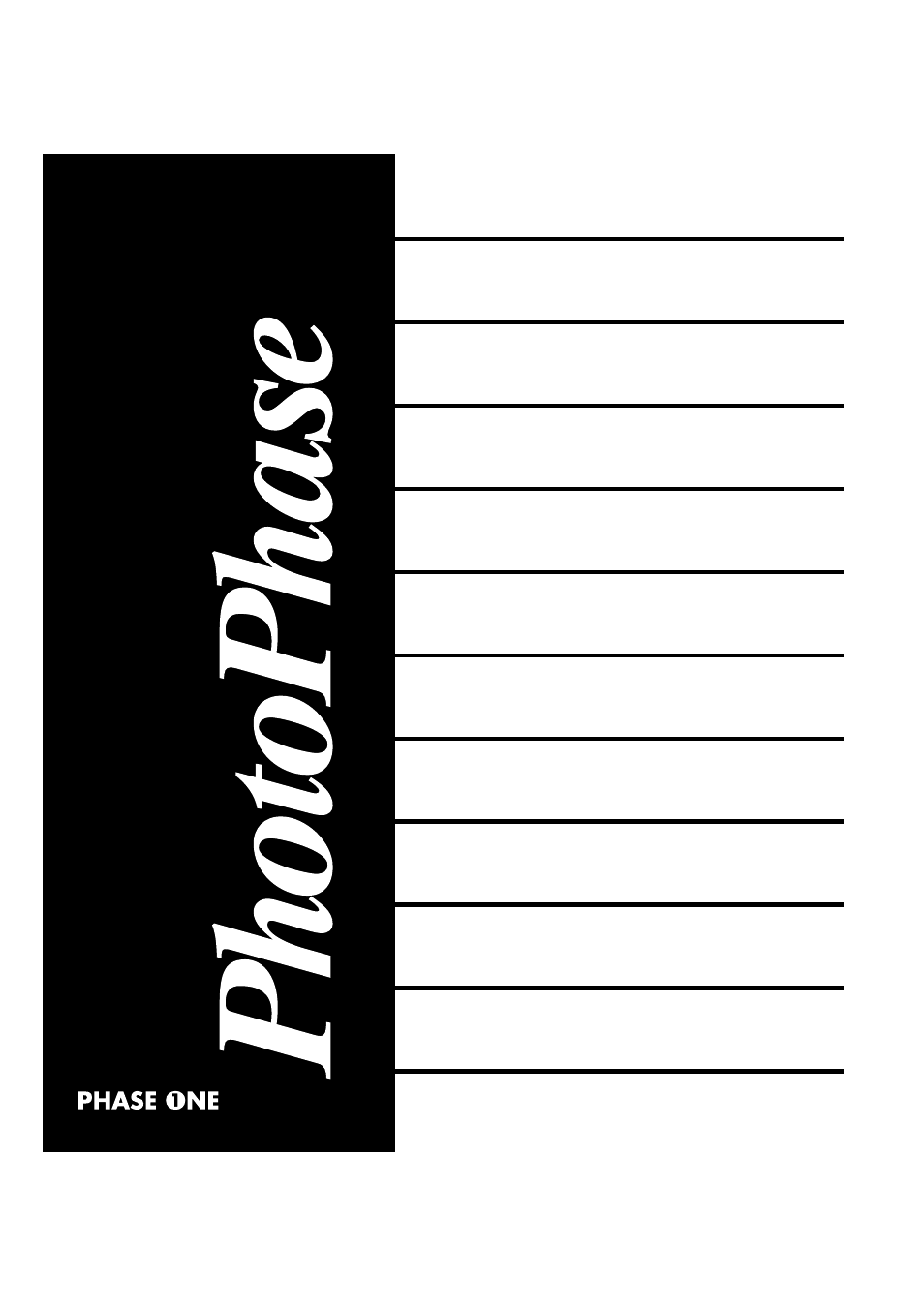 Phase One PhotoPhase 85280002 User Manual | 12 pages