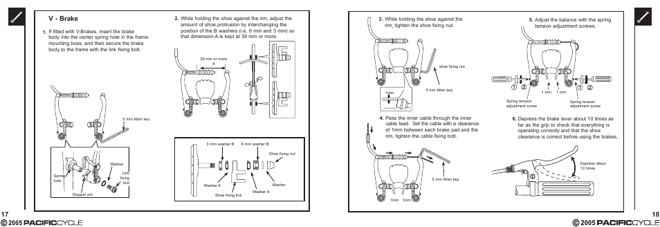 17 v - brake | Pacific Cycle CUCINA HR7633 User Manual | Page 13 / 31