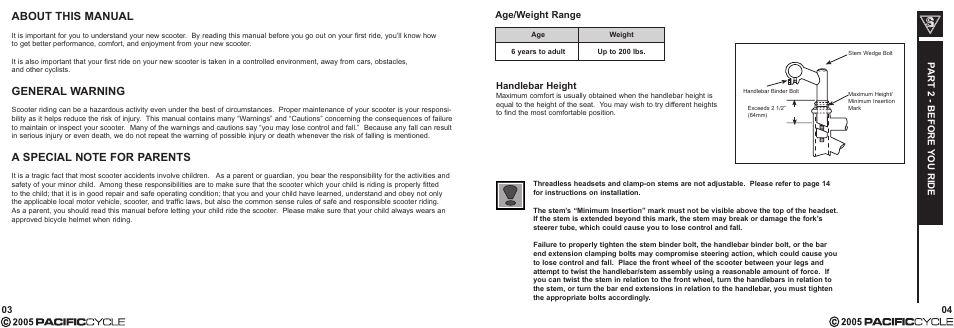 About this manual, General warning | Pacific Cycle CUCINA HR7633 User Manual | Page 6 / 31