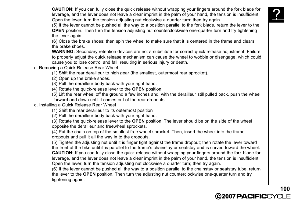 Pacific Cycle BRIGHT LIGHT ENERGY HF3305 User Manual | Page 107 / 119