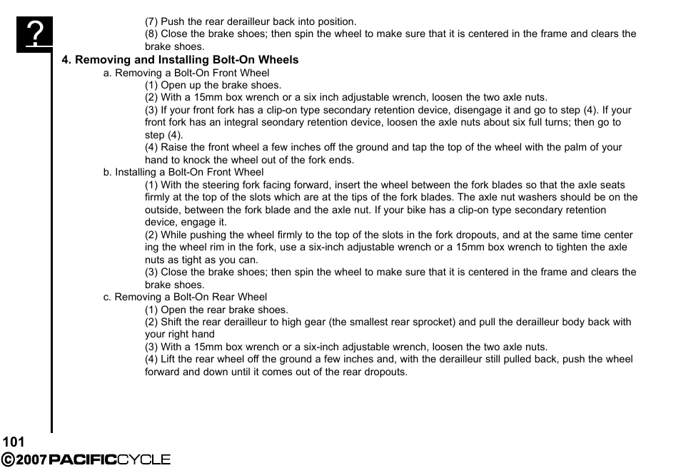 Pacific Cycle BRIGHT LIGHT ENERGY HF3305 User Manual | Page 108 / 119