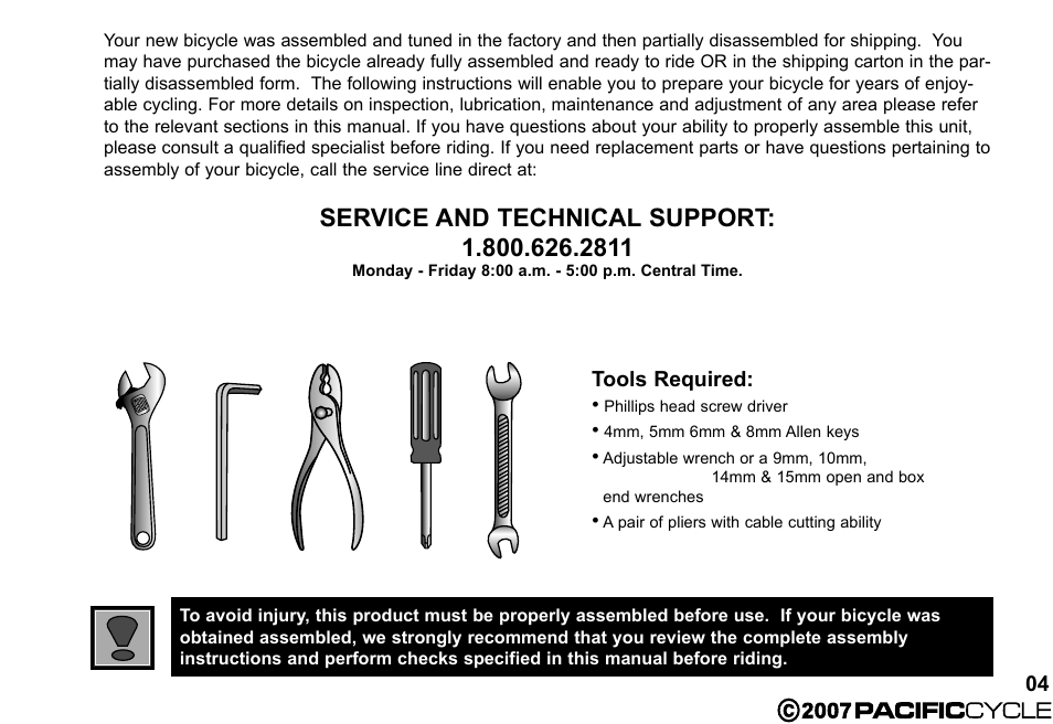 Pacific Cycle BRIGHT LIGHT ENERGY HF3305 User Manual | Page 11 / 119