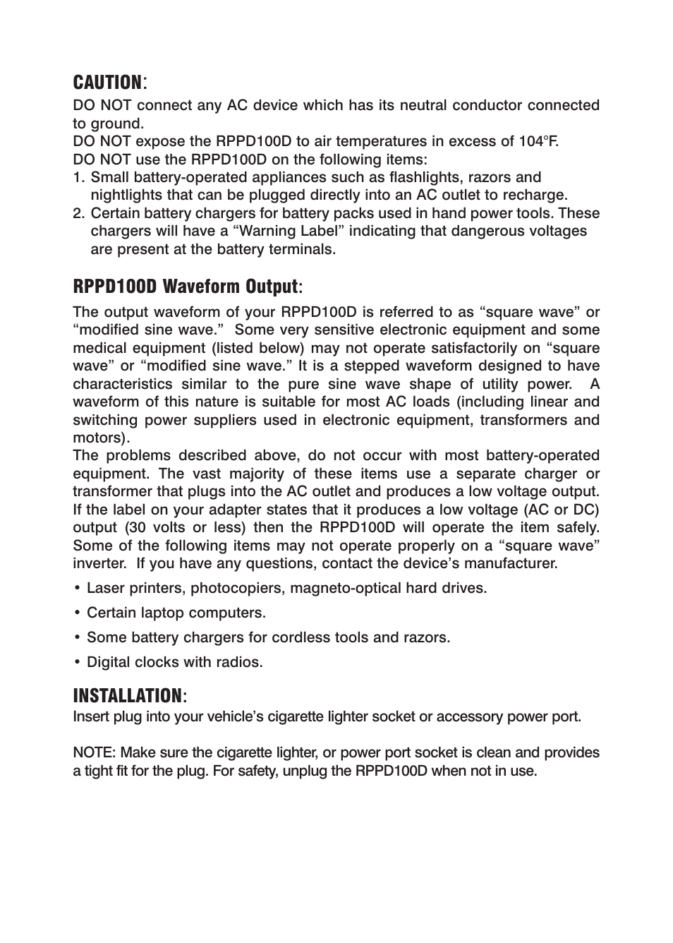 Power Drive 100D User Manual | Page 3 / 8