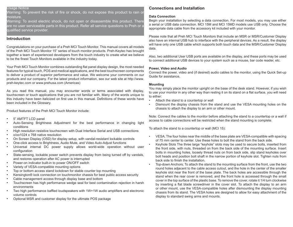 Preh MCI TOUCH MCI 15T User Manual | Page 3 / 9