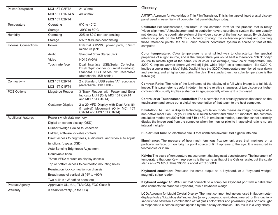 Preh MCI TOUCH MCI 15T User Manual | Page 8 / 9