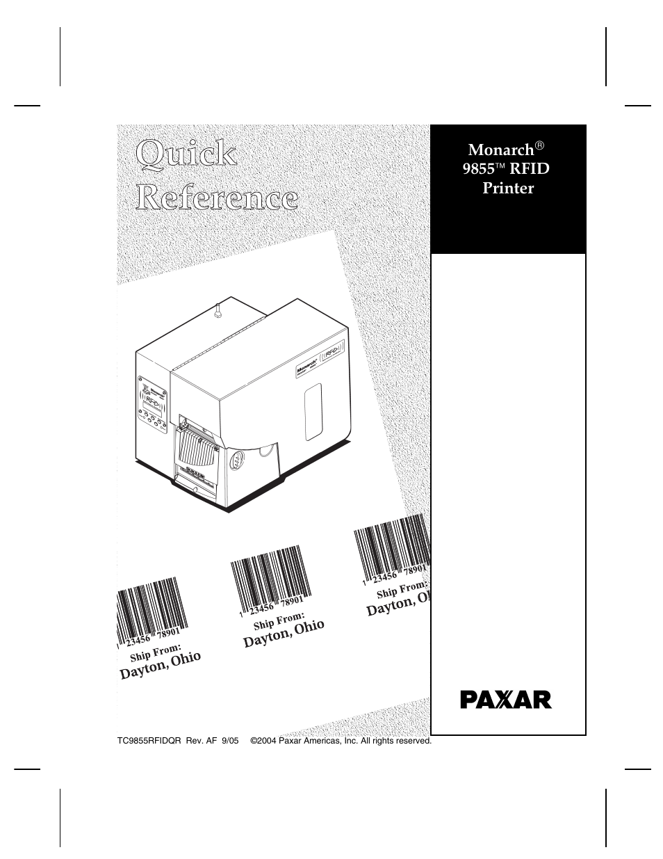 Paxar Monarch 9855 User Manual | 24 pages