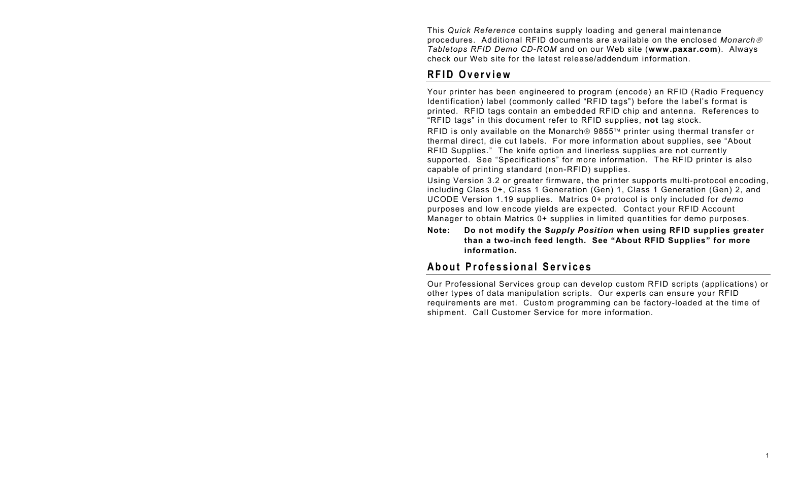 Paxar Monarch 9855 User Manual | Page 5 / 24