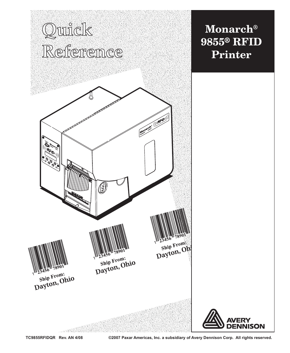 Paxar 9855 RFID User Manual | 24 pages