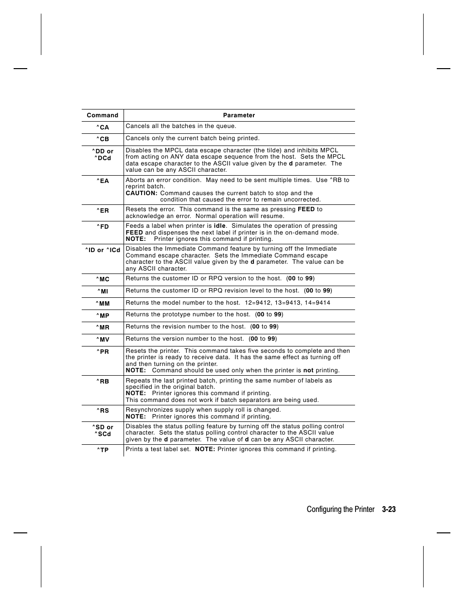 Configuring the printer 3-23 | Paxar Monarch 9413 User Manual | Page 45 / 184