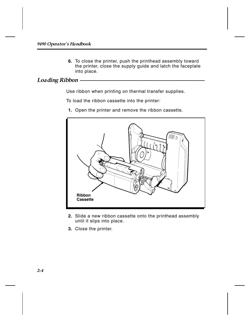 Loading ribbon | Paxar 4 User Manual | Page 17 / 54