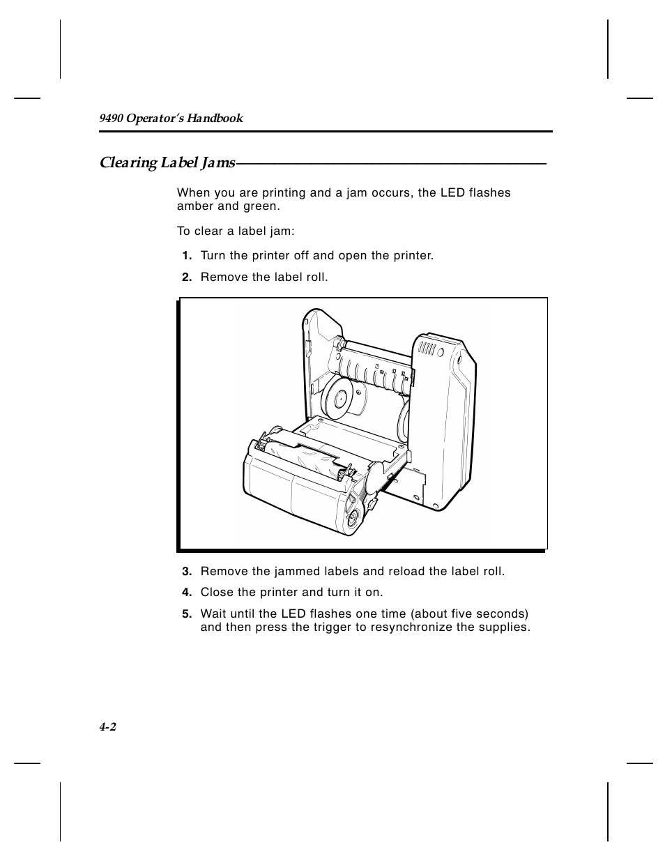 Clearing label jams | Paxar 4 User Manual | Page 33 / 54