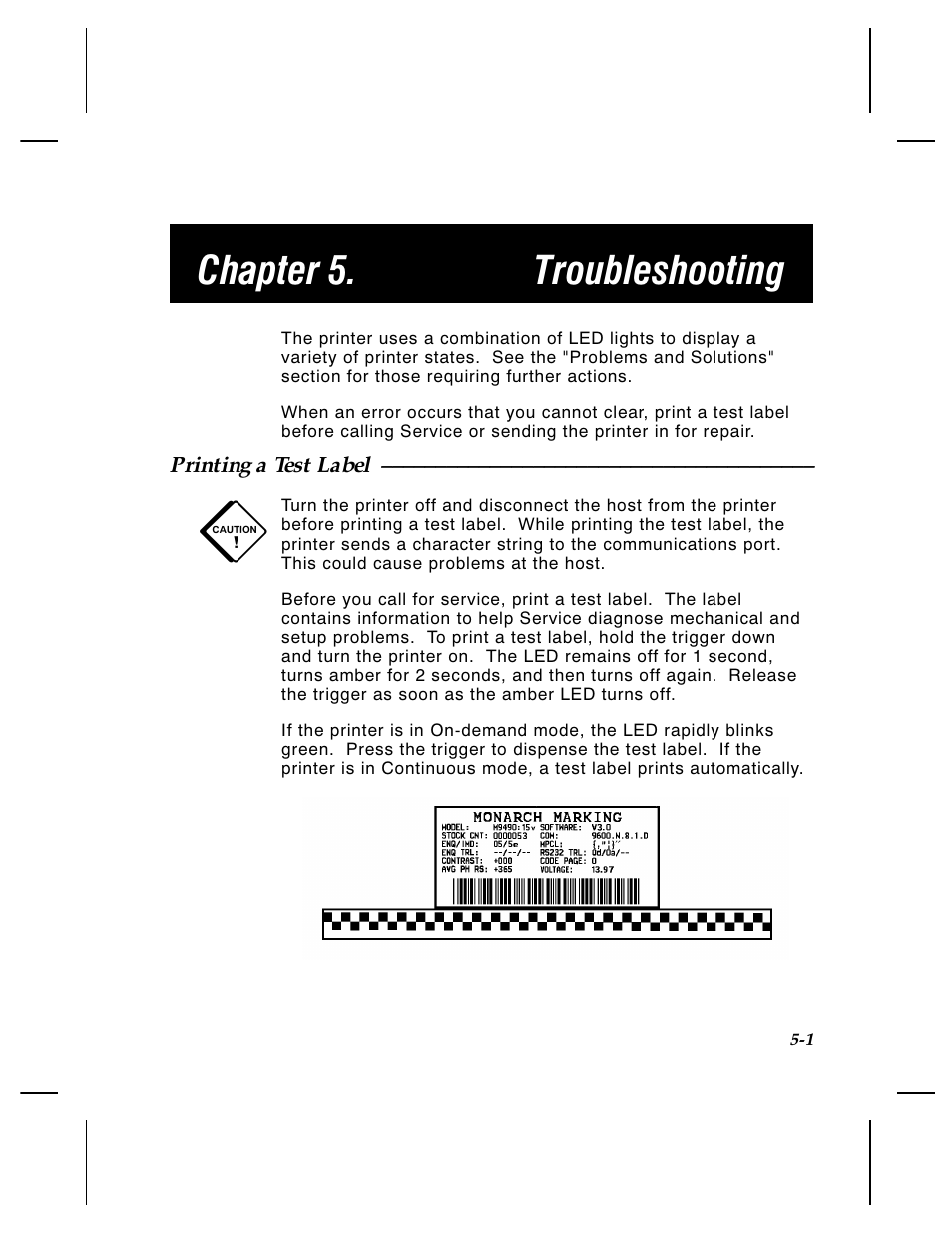 Chapter 5. troubleshooting | Paxar 4 User Manual | Page 38 / 54