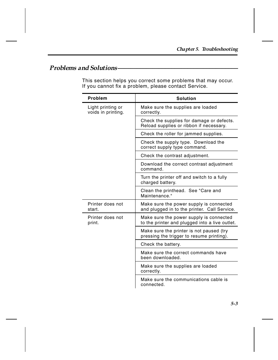 Problems and solutions | Paxar 4 User Manual | Page 40 / 54