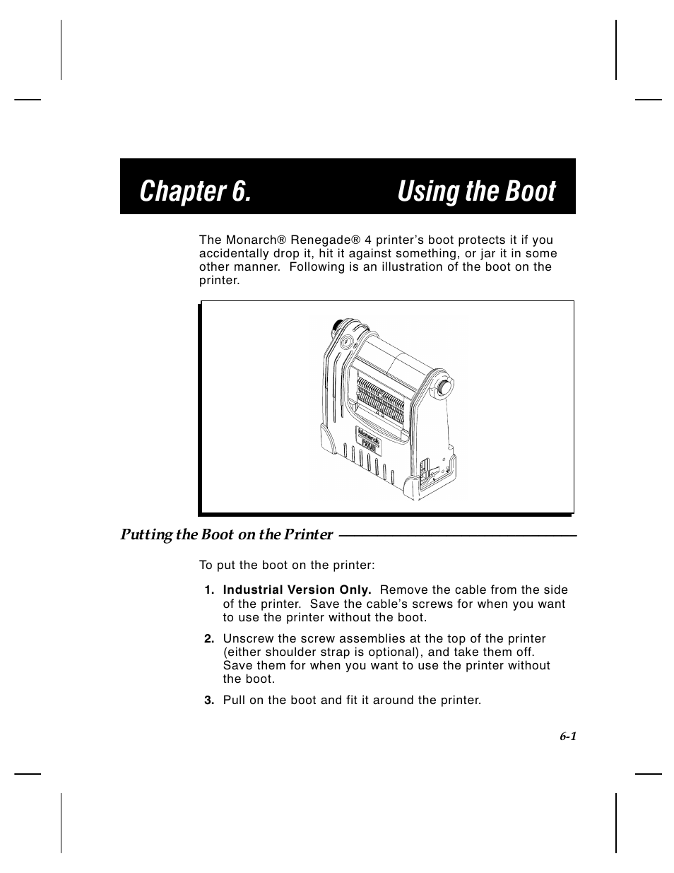 Chapter 6. using the boot | Paxar 4 User Manual | Page 42 / 54