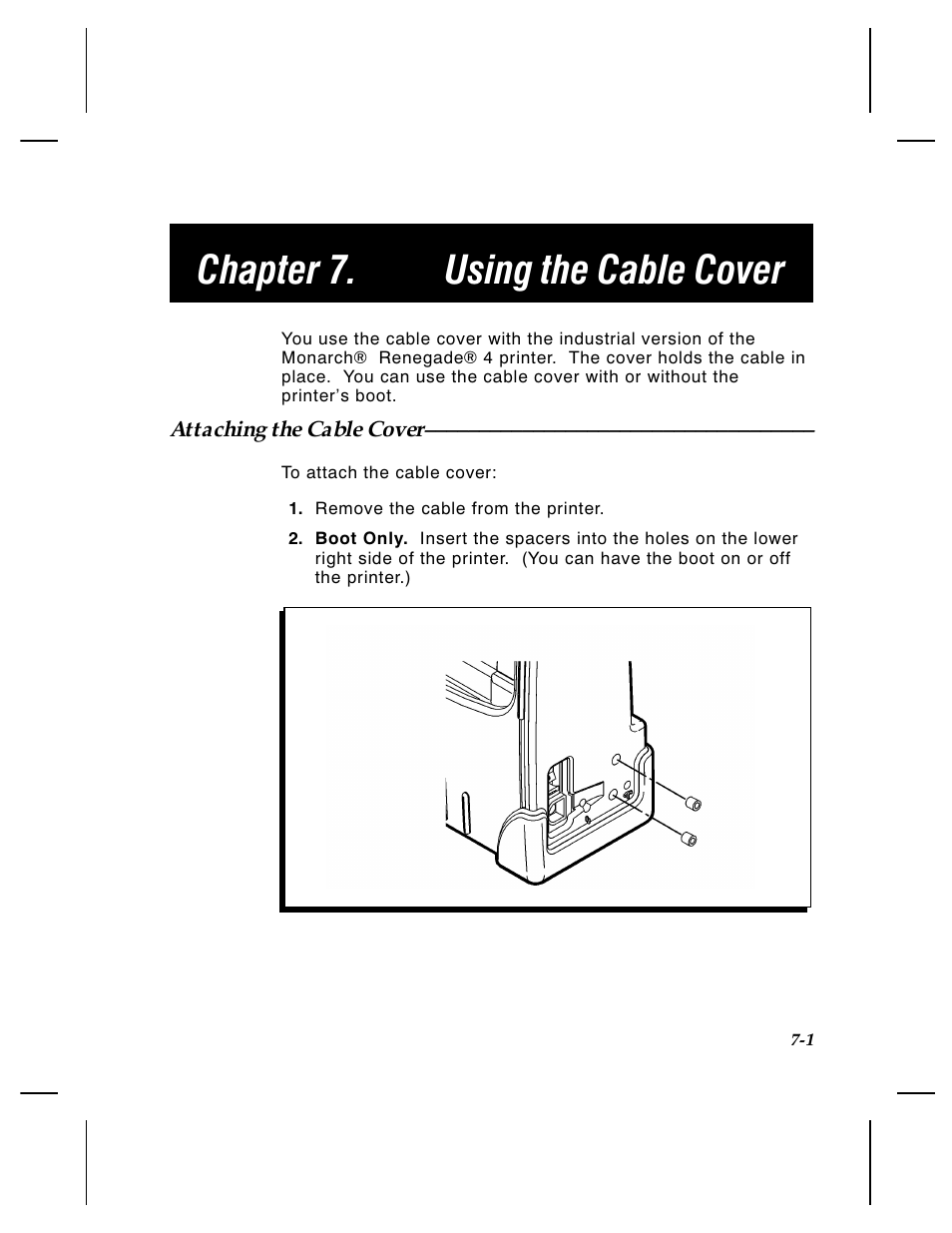 Chapter 7. using the cable cover | Paxar 4 User Manual | Page 46 / 54