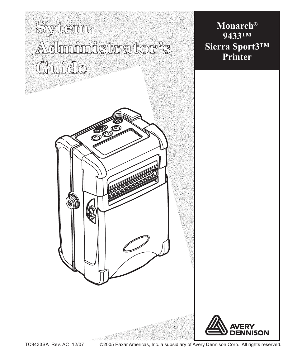 Paxar Monarch 9433 User Manual | 64 pages