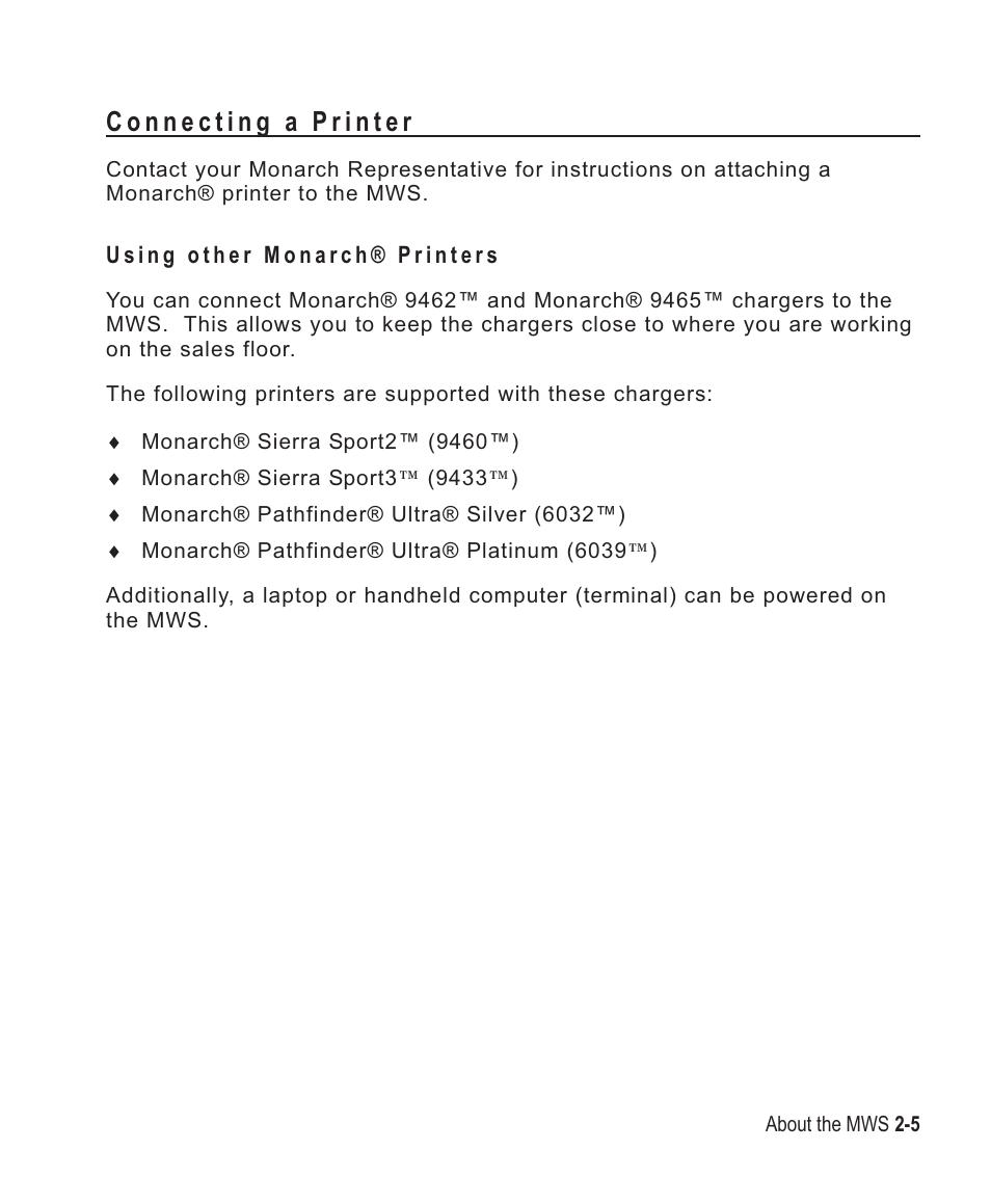 Paxar Mobile Work Station (MWS) Monarch 9878 User Manual | Page 13 / 38