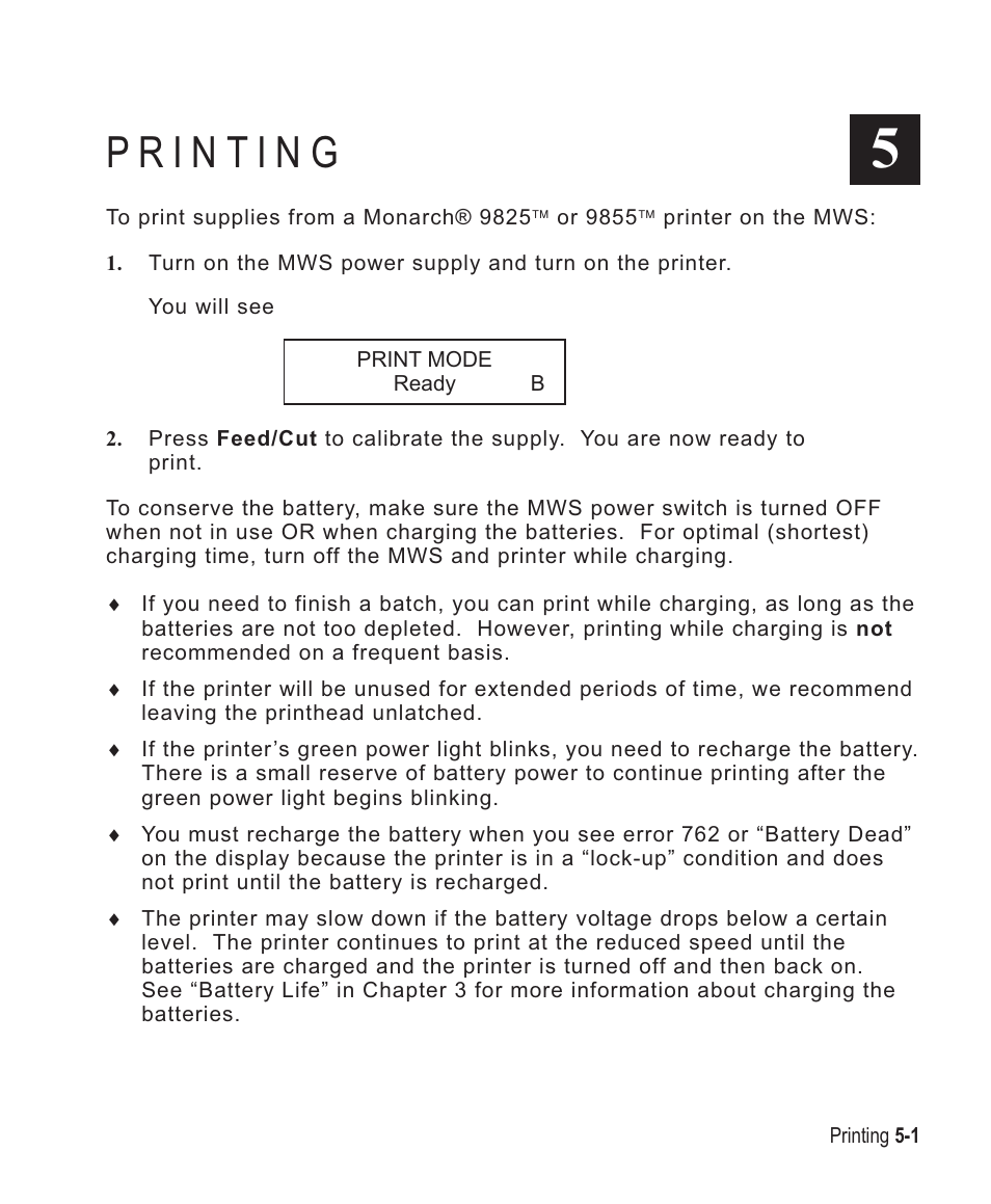 Paxar Mobile Work Station (MWS) Monarch 9878 User Manual | Page 27 / 38