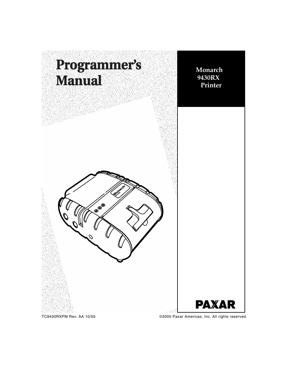 Paxar 9430RX User Manual | 55 pages