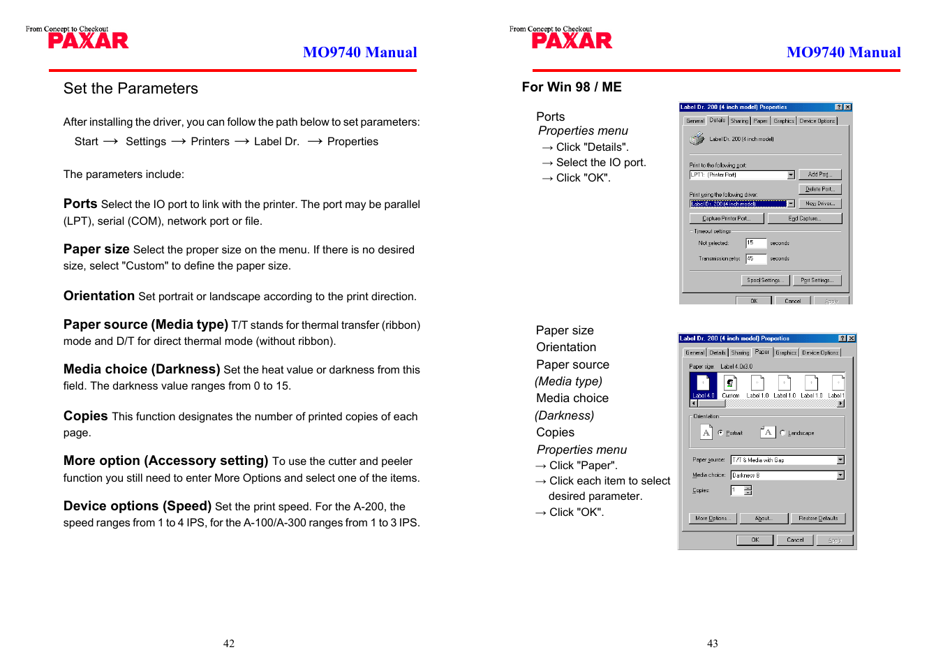 Paxar MO 9742 User Manual | Page 22 / 35