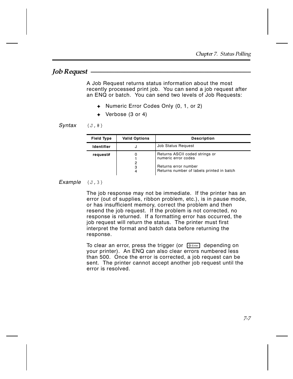 Job request | Paxar Monarch TCMPCL2PR User Manual | Page 109 / 217