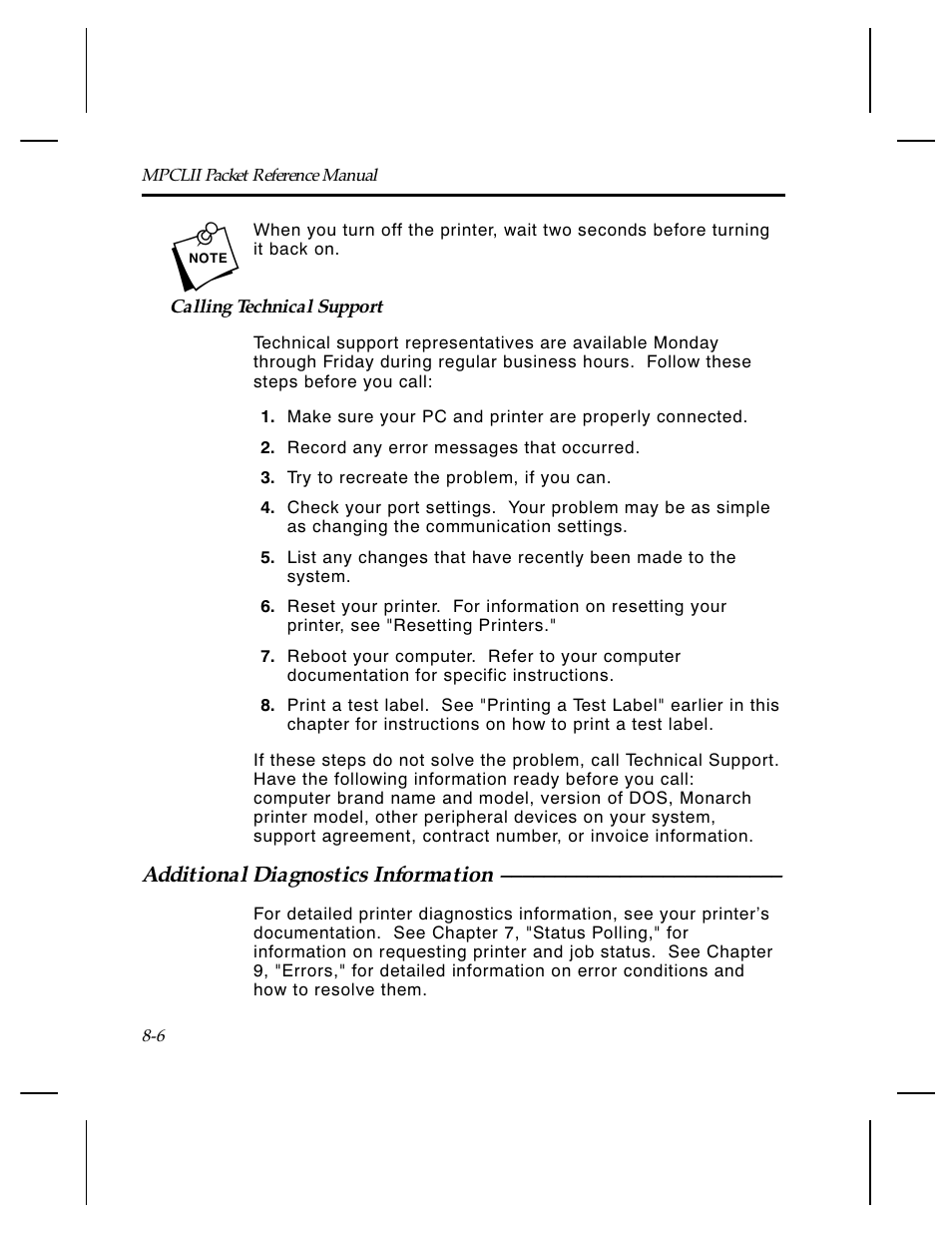 Paxar Monarch TCMPCL2PR User Manual | Page 122 / 217