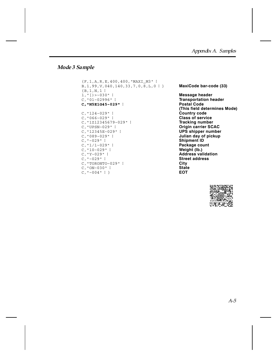 Mode 3 sample | Paxar Monarch TCMPCL2PR User Manual | Page 159 / 217