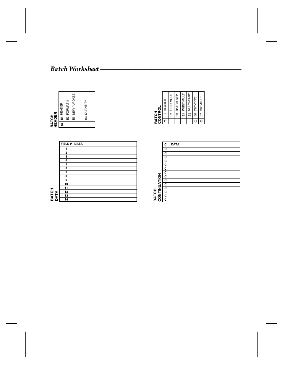 Batch worksheet | Paxar Monarch TCMPCL2PR User Manual | Page 191 / 217